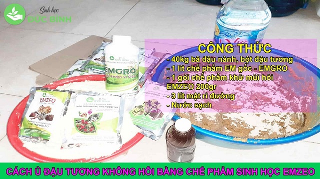 Cách làm dịch phân đạm đậu tương bón cây bằng cách ngâm ủ bã đậu nành, bánh dầu với chế phẩm EM