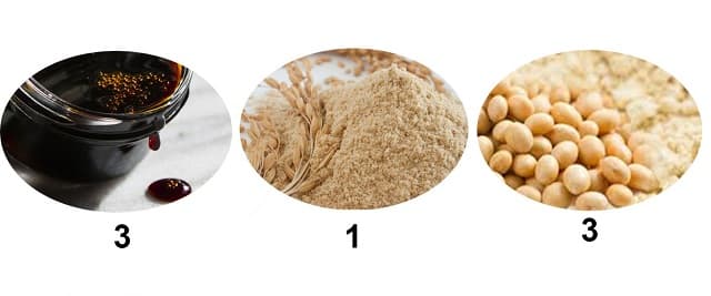 Phương pháp thứ hai: Mật rỉ đường + cám gạo + bột đậu nành