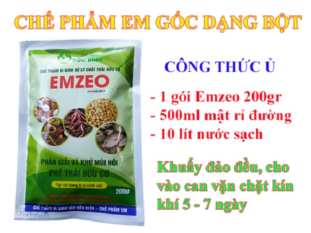 Chế phẩm EM gốc dạng bột có màu trắng, dễ hòa tan trong nước và chứa hàng tỷ vi sinh vật hữu hiệu