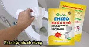Men xử lý bể phốt Emzeo giúp khử mùi hiệu quả và sẽ không bao giờ phải hút bể phốt nếu dùng định kỳ